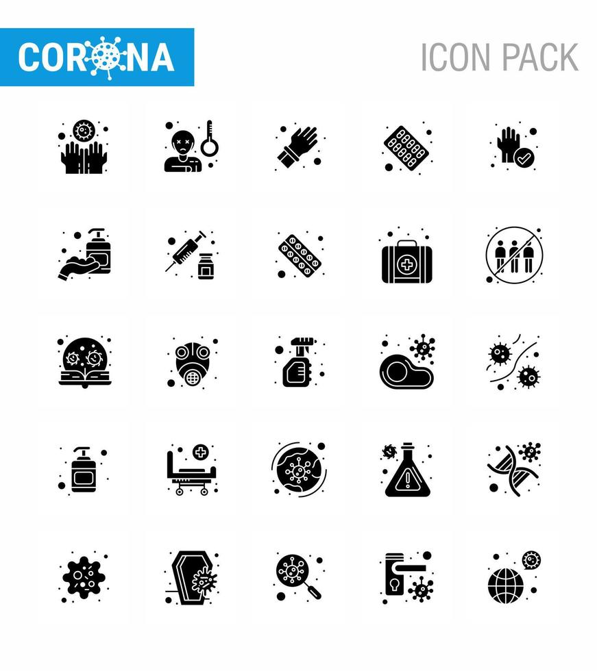 conjunto de iconos de prevención de coronavirus 2019ncov covid19 proteger medicina guante píldoras cápsula coronavirus viral 2019nov enfermedad vector elementos de diseño