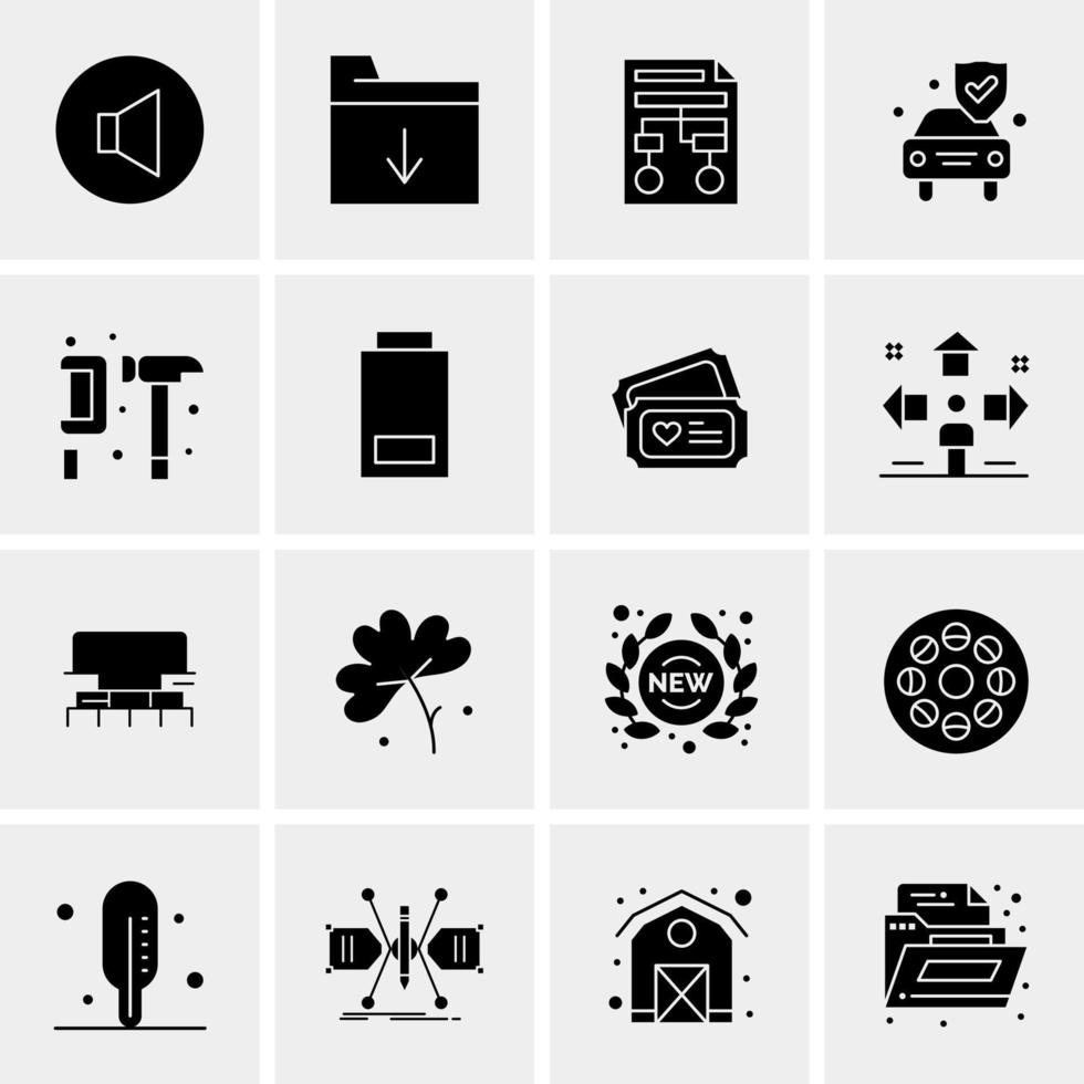 16 iconos de negocios universales vector ilustración de icono creativo para usar en proyectos relacionados con la web y dispositivos móviles