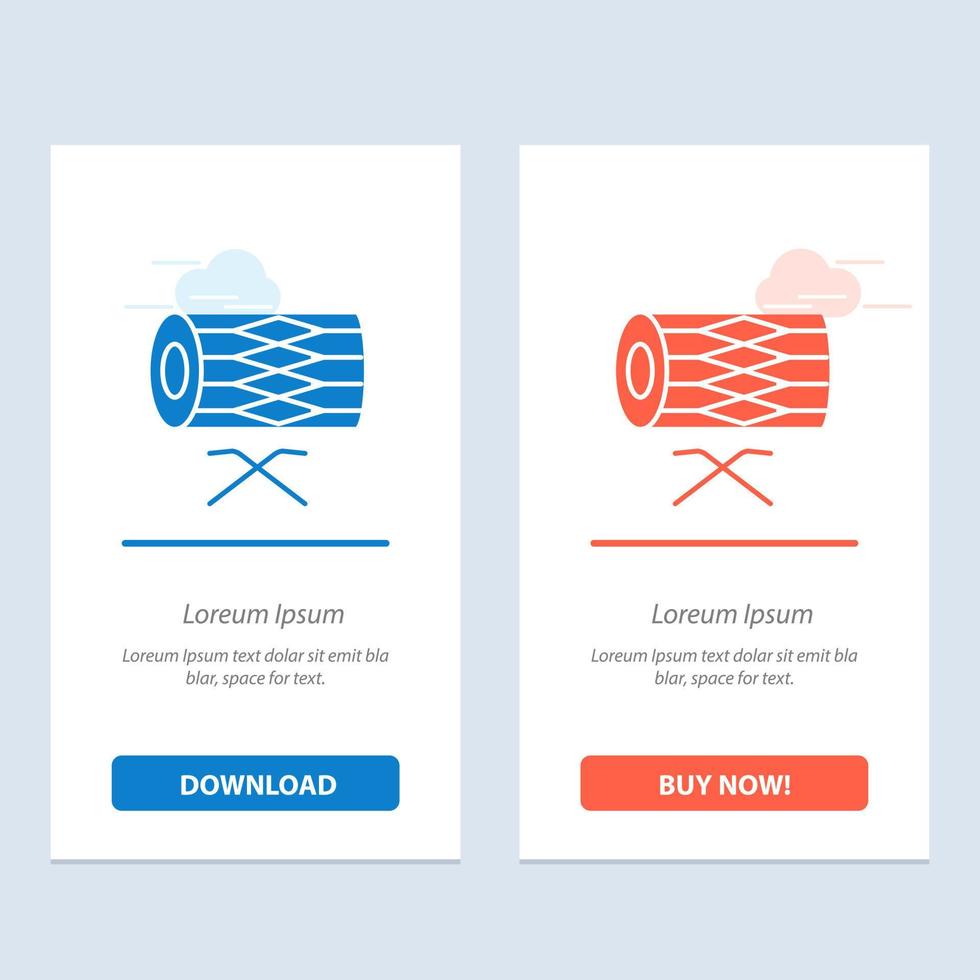 Drum Instrument Irish Parade St Patrick  Blue and Red Download and Buy Now web Widget Card Template vector