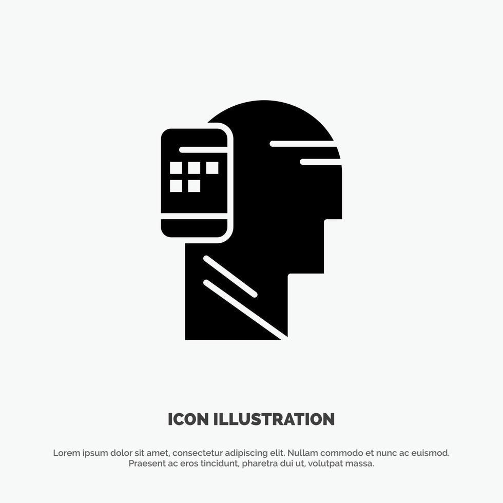 Communication Connected Human Mobile Mobility solid Glyph Icon vector