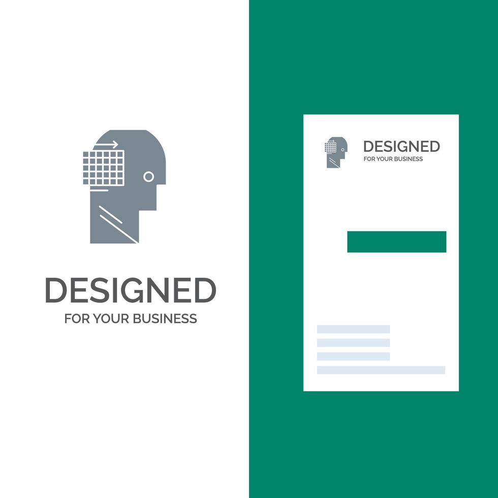 el usuario piensa en el diseño de logotipo gris empresarial de éxito y la plantilla de tarjeta de visita vector