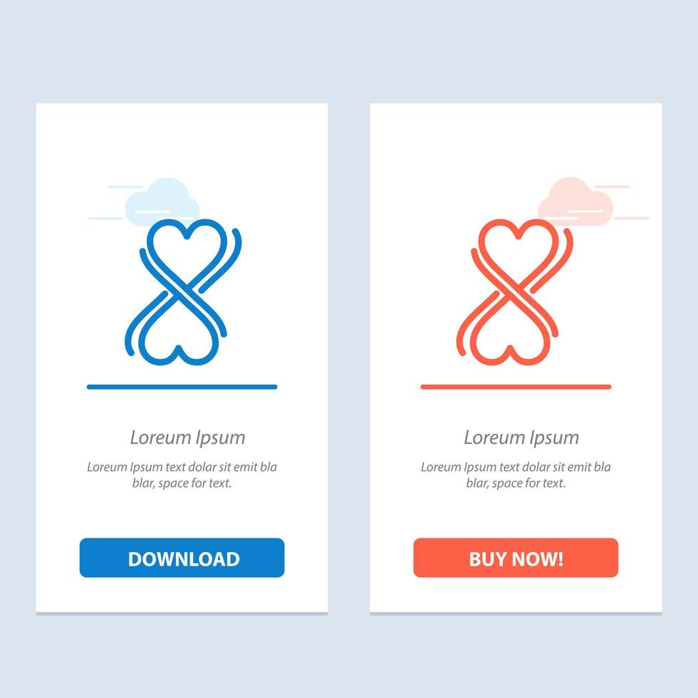 Heart Eight Typography  Blue and Red Download and Buy Now web Widget Card Template vector