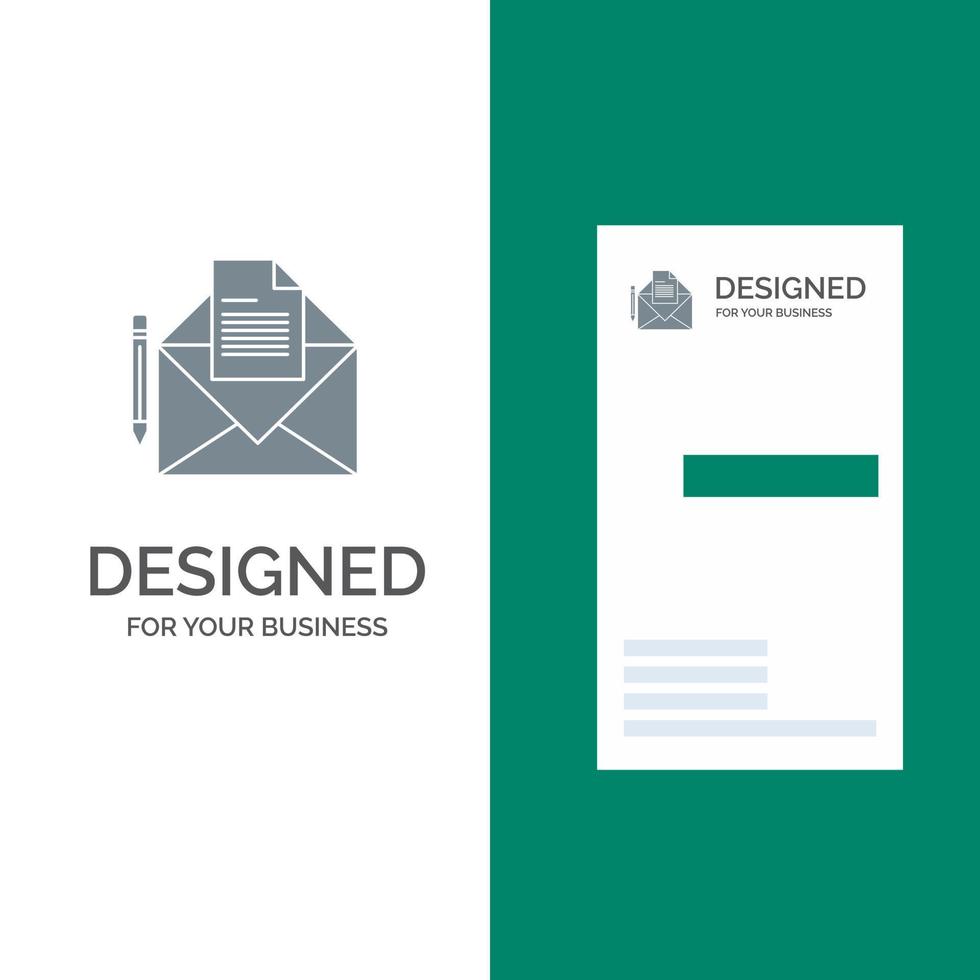 mensaje de correo carta de fax diseño de logotipo gris y plantilla de tarjeta de visita vector
