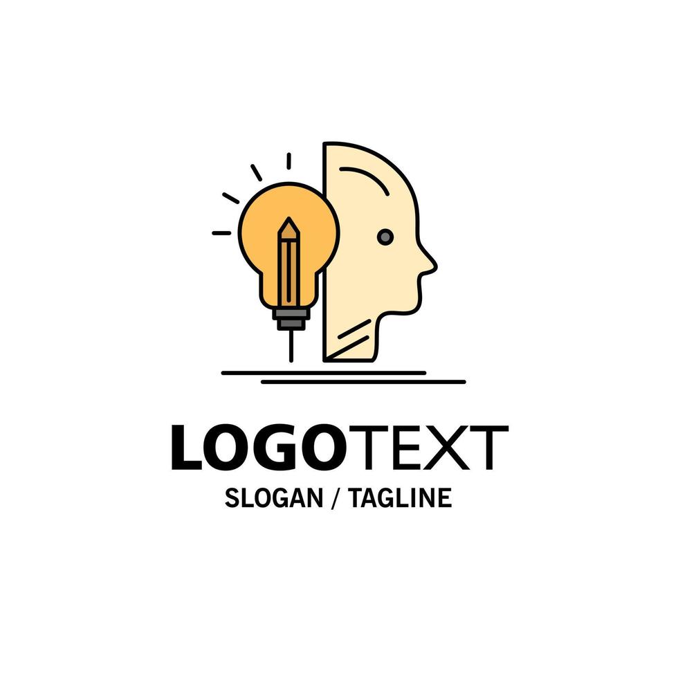 User Mind Making Programming Business Logo Template Flat Color vector