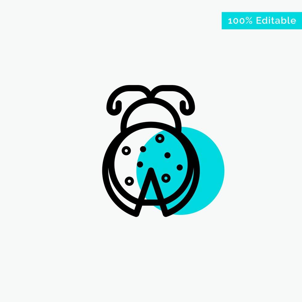 Bug Insect Ladybug Spring turquoise highlight circle point Vector icon
