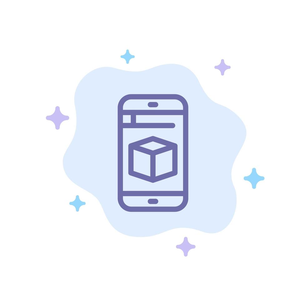 Mobile Cell Box Technology Blue Icon on Abstract Cloud Background vector