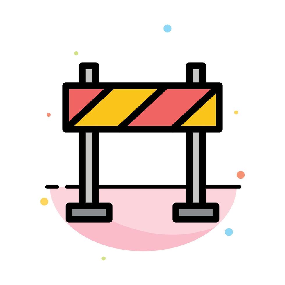 Barricade Barrier Construction Abstract Flat Color Icon Template vector