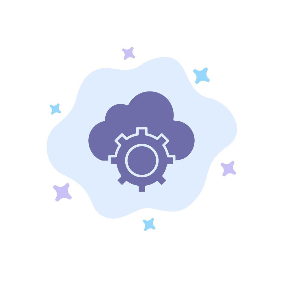 Cloud CloudComputing CloudSettings Blue Icon on Abstract Cloud Background vector