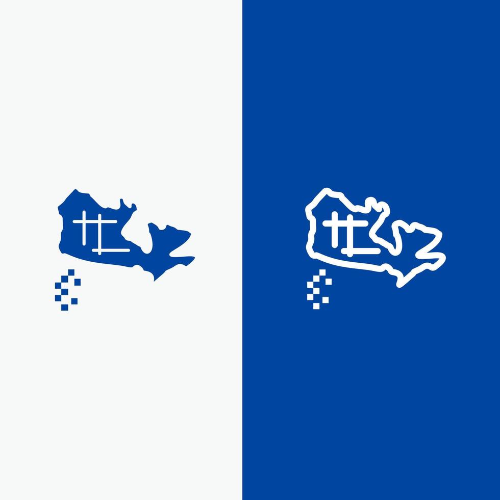 canadá mapa ubicación línea y glifo icono sólido bandera azul línea y glifo icono sólido bandera azul vector