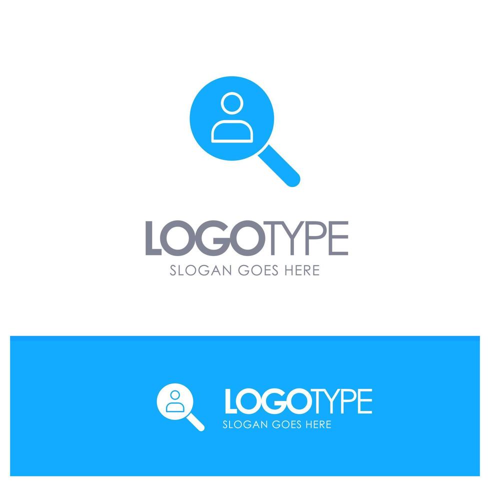 navegar buscar redes búsqueda de personas logotipo sólido azul con lugar para el eslogan vector