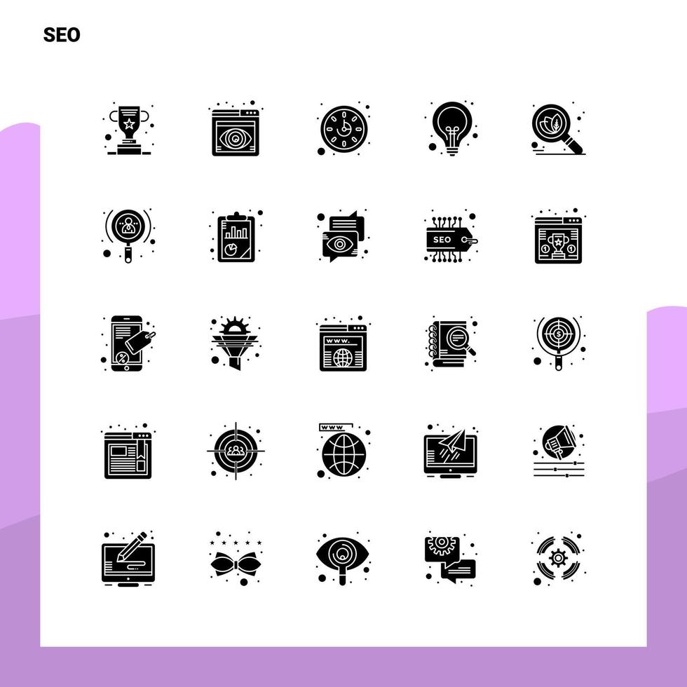 25 Seo Icon set Solid Glyph Icon Vector Illustration Template For Web and Mobile Ideas for business company