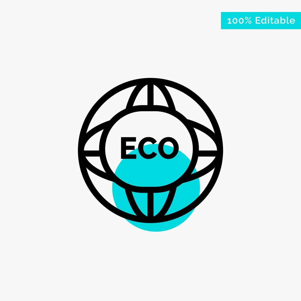 Environment Global Internet World Eco turquoise highlight circle point Vector icon