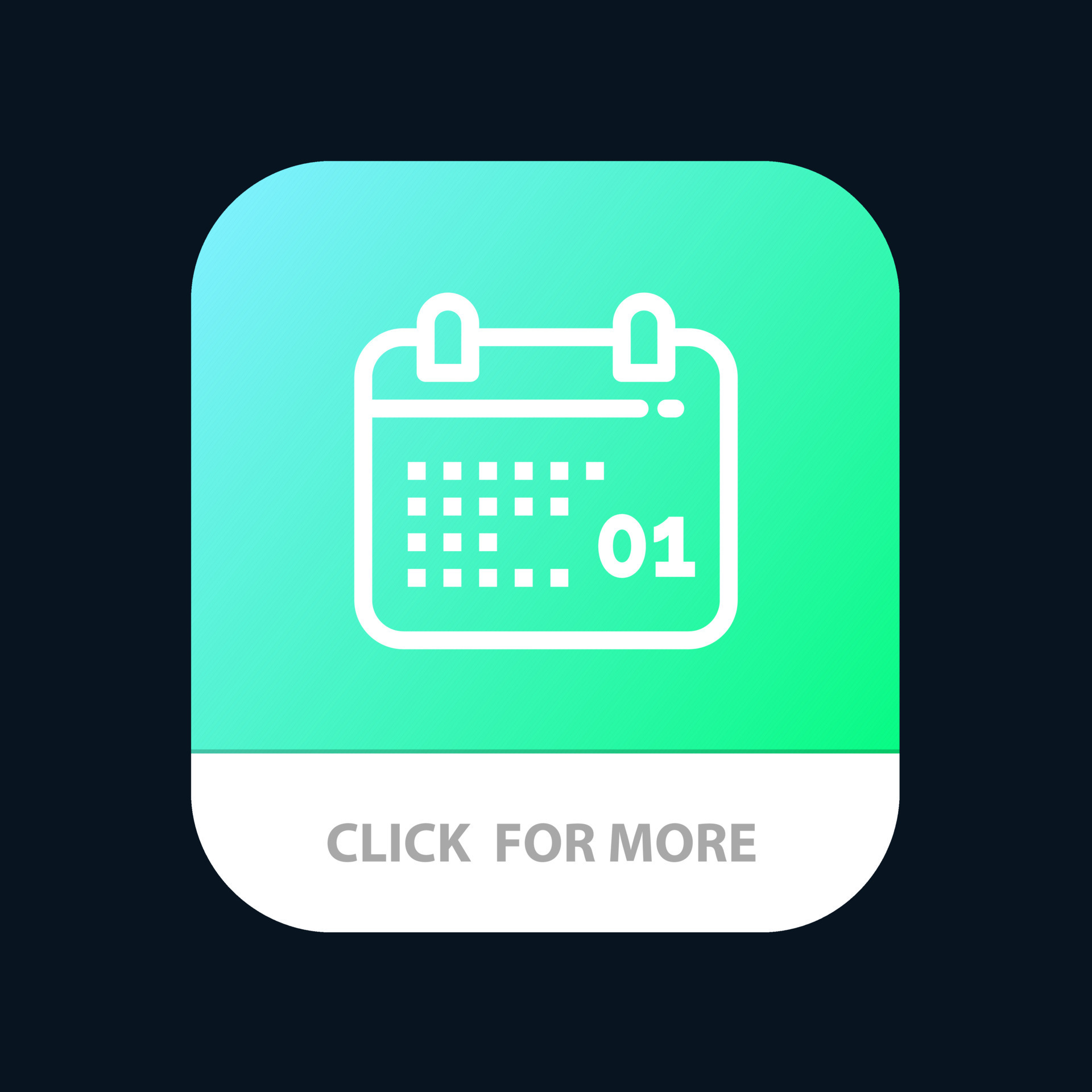 Canada Calendar Date Day Mobile App Button Android and IOS Line Version