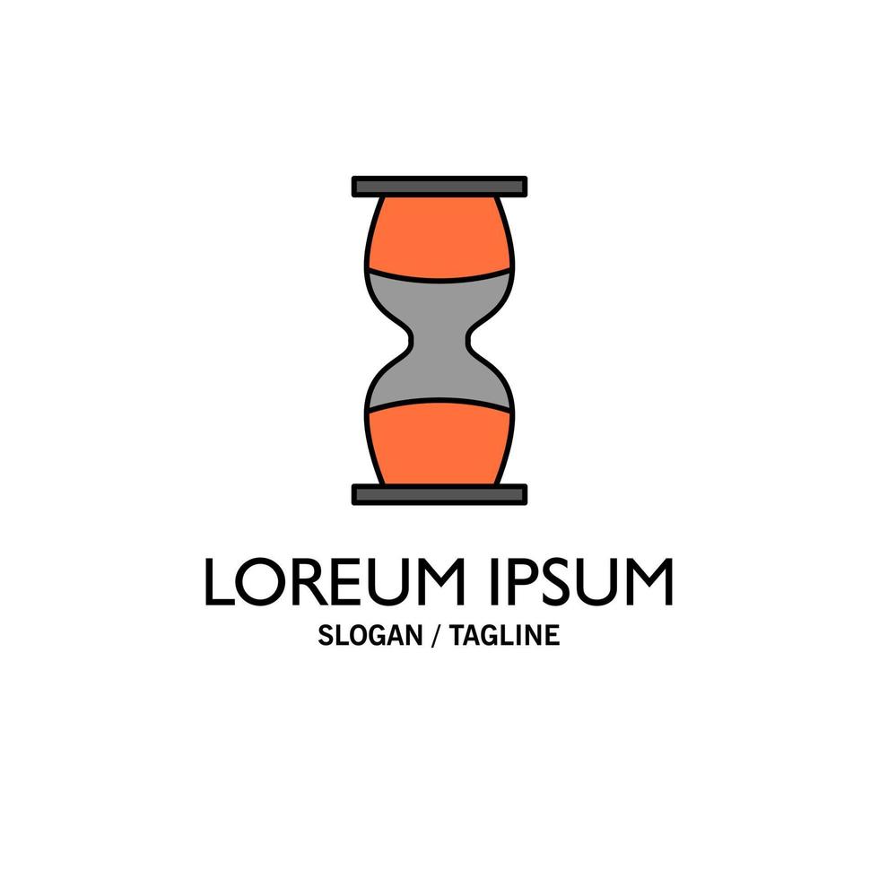 Hourglass Business Clock Sand clock Time Timer Business Logo Template Flat Color vector