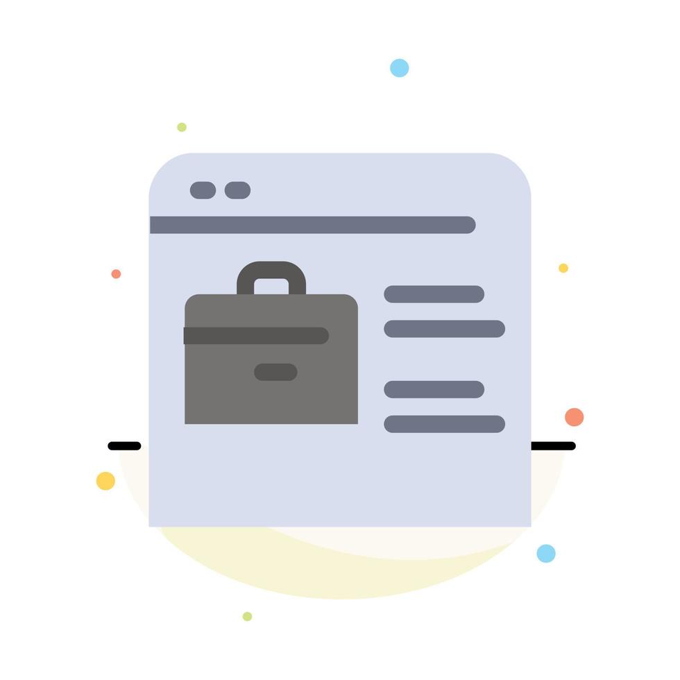Bag Find Job Job Website Online Portfolio Abstract Flat Color Icon Template vector