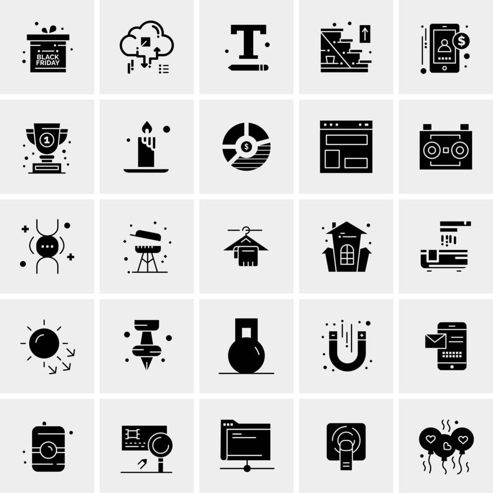 25 iconos de negocios universales vector ilustración de icono creativo para usar en proyectos relacionados con la web y dispositivos móviles