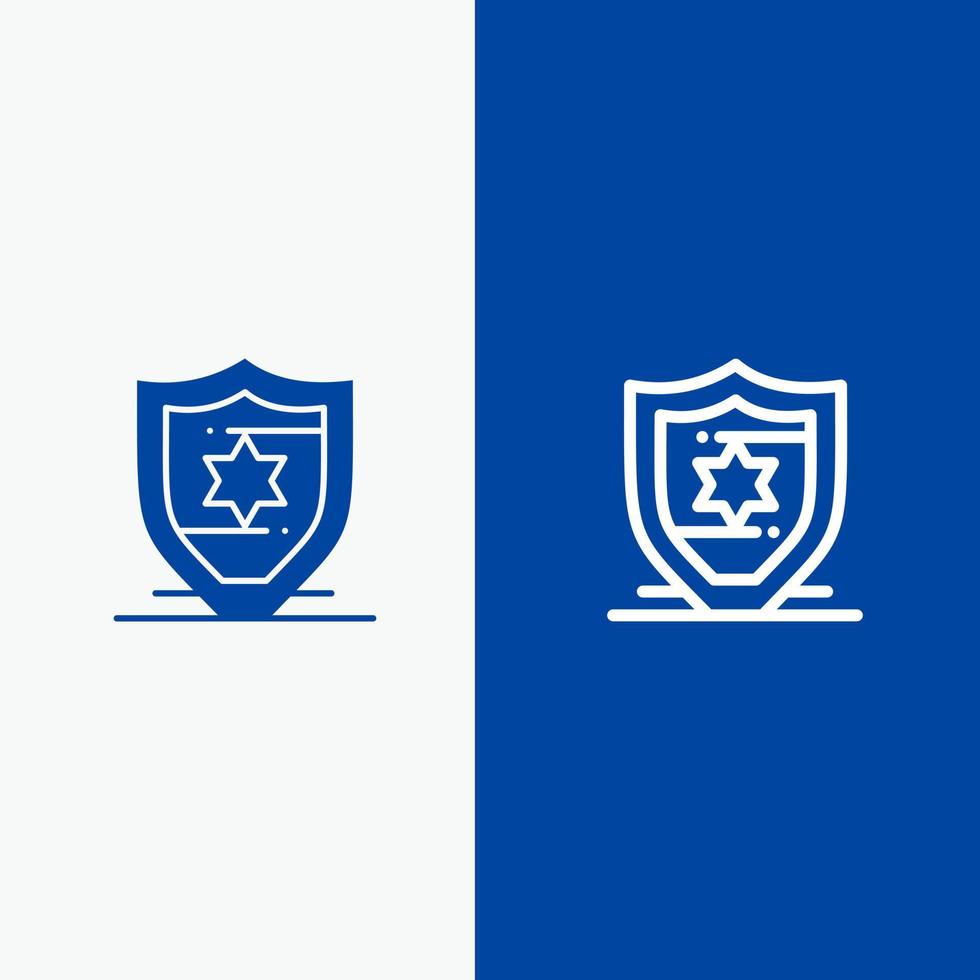 American Protection Shield Line and Glyph Solid icon Blue banner Line and Glyph Solid icon Blue banner vector