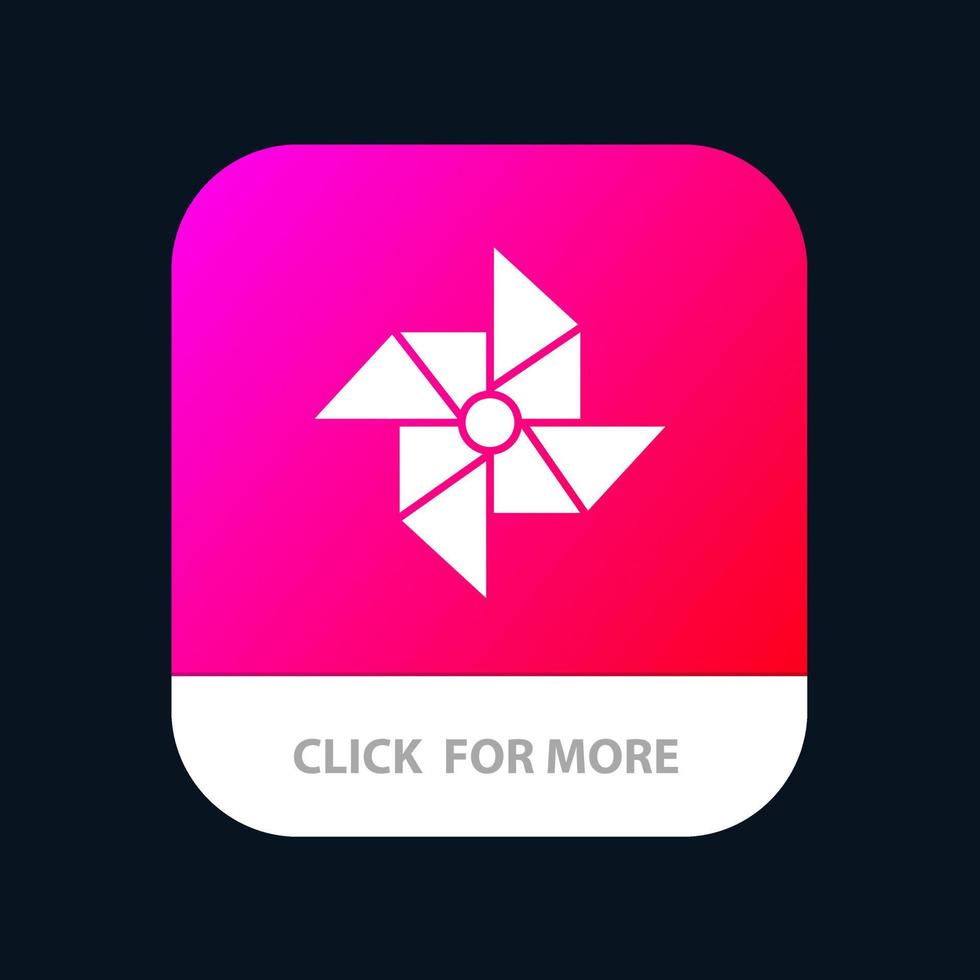 Spring Wind Windmill Mobile App Button Android and IOS Glyph Version vector