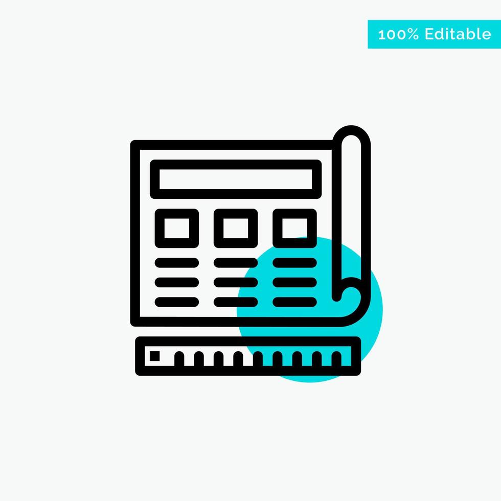 Blueprint Blue Print Website Web turquoise highlight circle point Vector icon