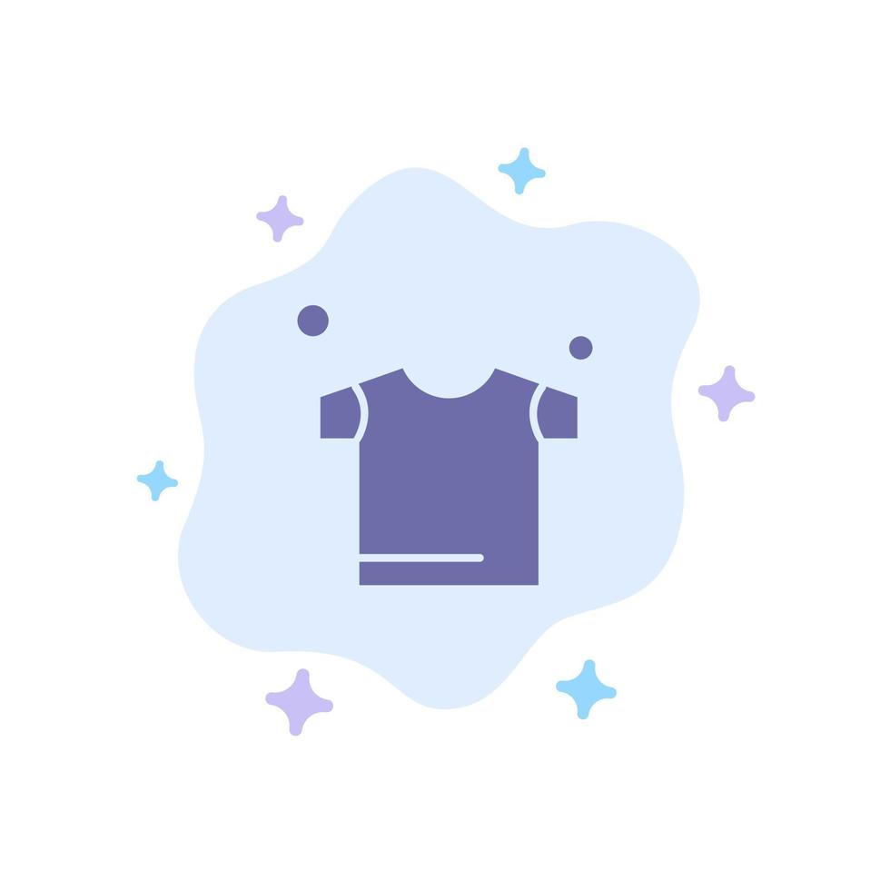 Icono azul de la camisa de secado de ropa en el fondo abstracto de la nube vector
