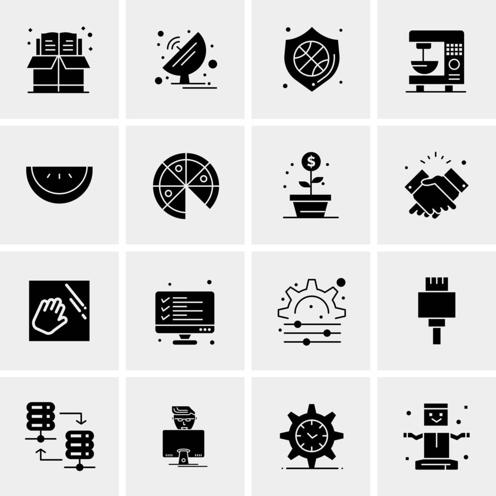 16 iconos de negocios universales vector ilustración de icono creativo para usar en proyectos relacionados con la web y dispositivos móviles