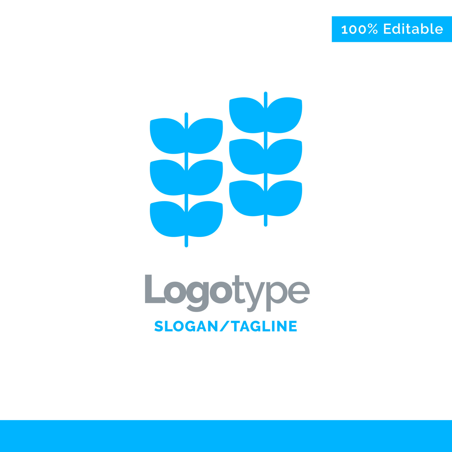 Plant Leaf Plant Growth Blue Solid Logo Template Place for Tagline