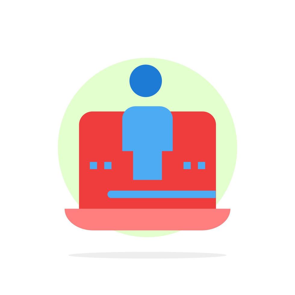 computadora digital computadora portátil tecnología marketing círculo abstracto fondo color plano icono vector