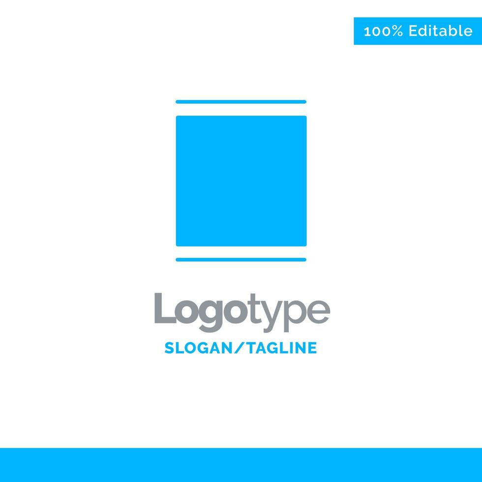 galería instagram establece línea de tiempo plantilla de logotipo sólido azul lugar para eslogan vector