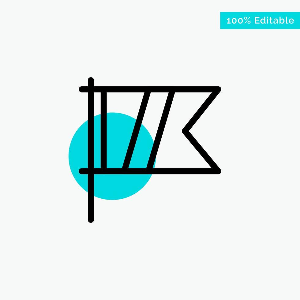 Golf Sign Sport Flag turquoise highlight circle point Vector icon