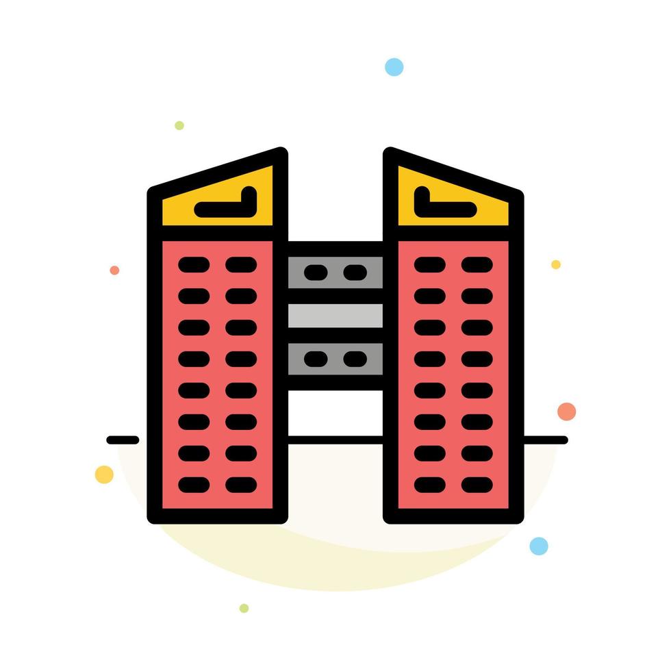 Buildings City Construction Abstract Flat Color Icon Template vector