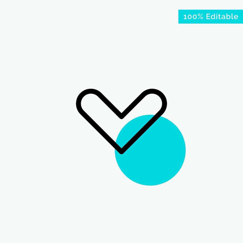 Arrow Arrows Direction Down turquoise highlight circle point Vector icon