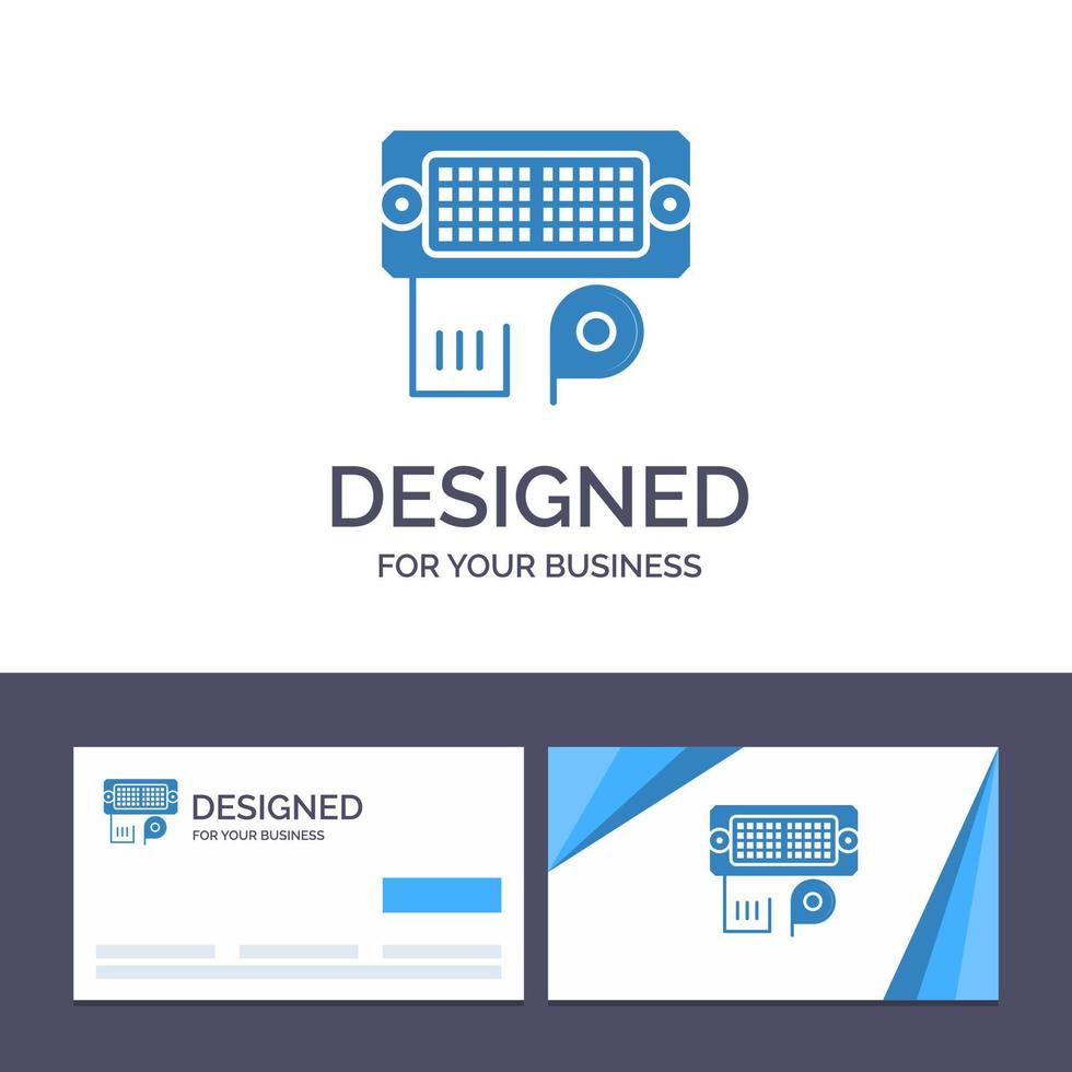 Creative Business Card and Logo template Adapter Connection Data Input Vector Illustration