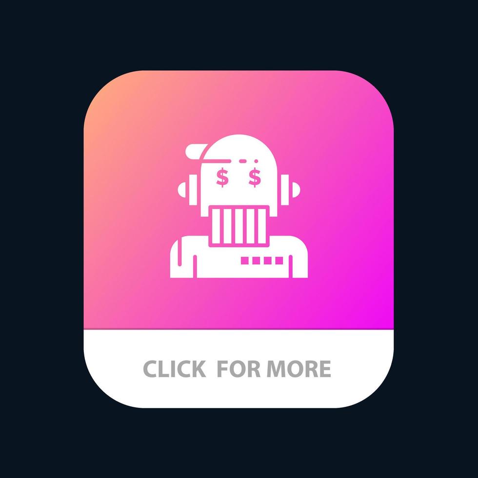 Robot Advisor Adviser Advisor Algorithm Analyst Mobile App Button Android and IOS Glyph Version vector