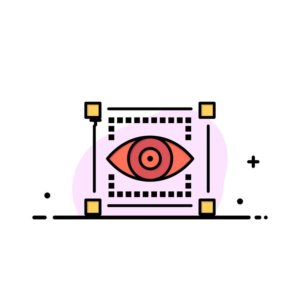 Visual View Sketching Eye  Business Flat Line Filled Icon Vector Banner Template