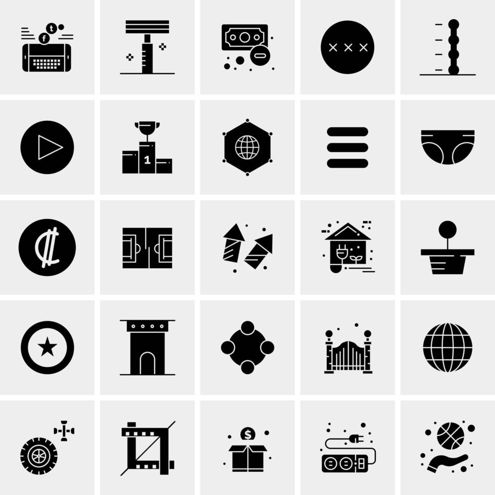 25 iconos de negocios universales vector ilustración de icono creativo para usar en proyectos relacionados con la web y dispositivos móviles