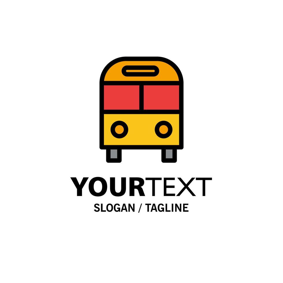 Auto Bus Deliver Logistic Transport Business Logo Template Flat Color vector