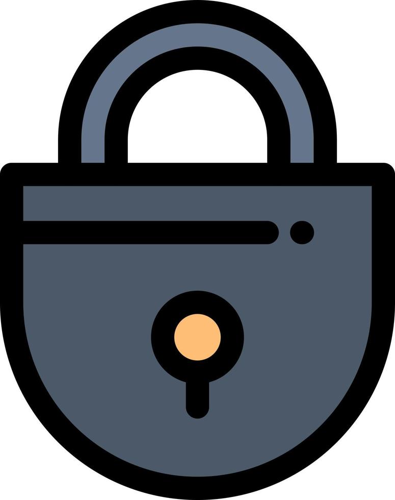Internet Lock Locked Security  Flat Color Icon Vector icon banner Template