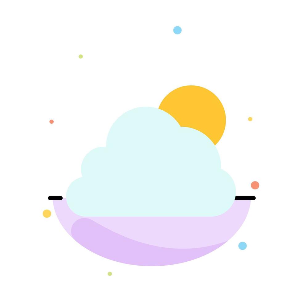 Sky Cloud Sun Cloudy Abstract Flat Color Icon Template vector