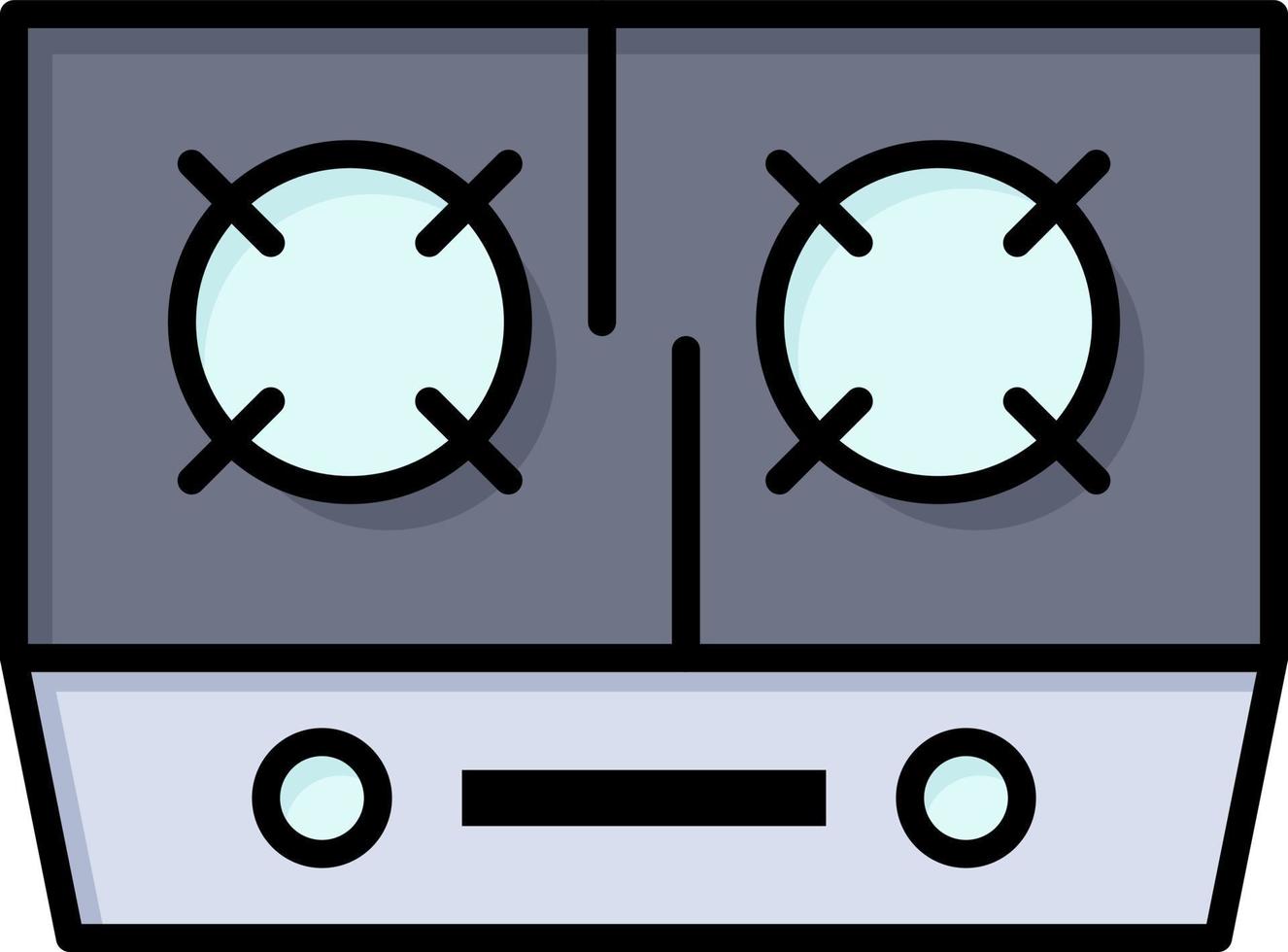 Stove Gas Kitchen Cooking  Flat Color Icon Vector icon banner Template
