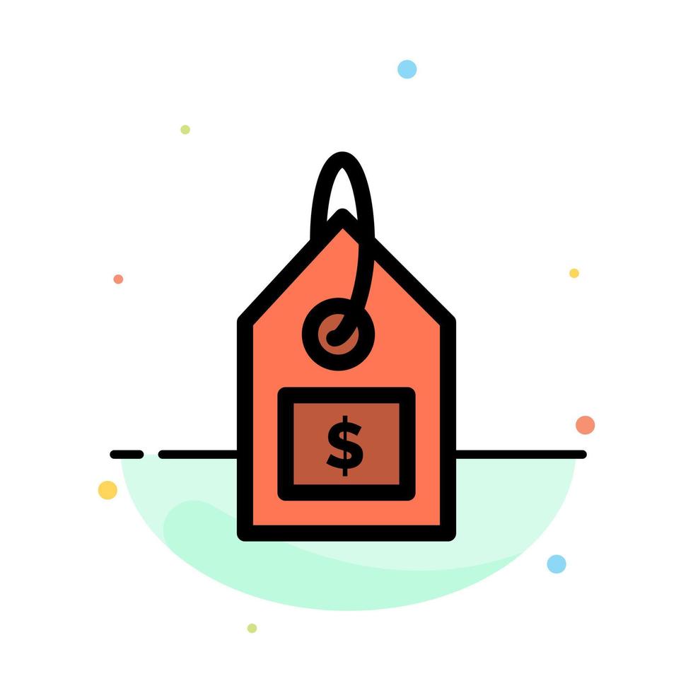 Tag Dollar Label Interface Abstract Flat Color Icon Template vector