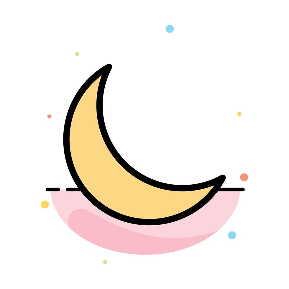 Moon Night Sleep Natural Abstract Flat Color Icon Template vector