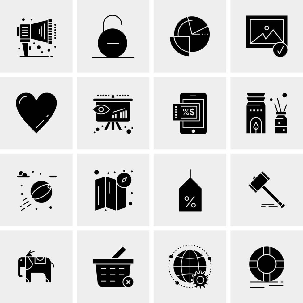 16 Universal Business Icons Vector Creative Icon Illustration to use in web and Mobile Related project