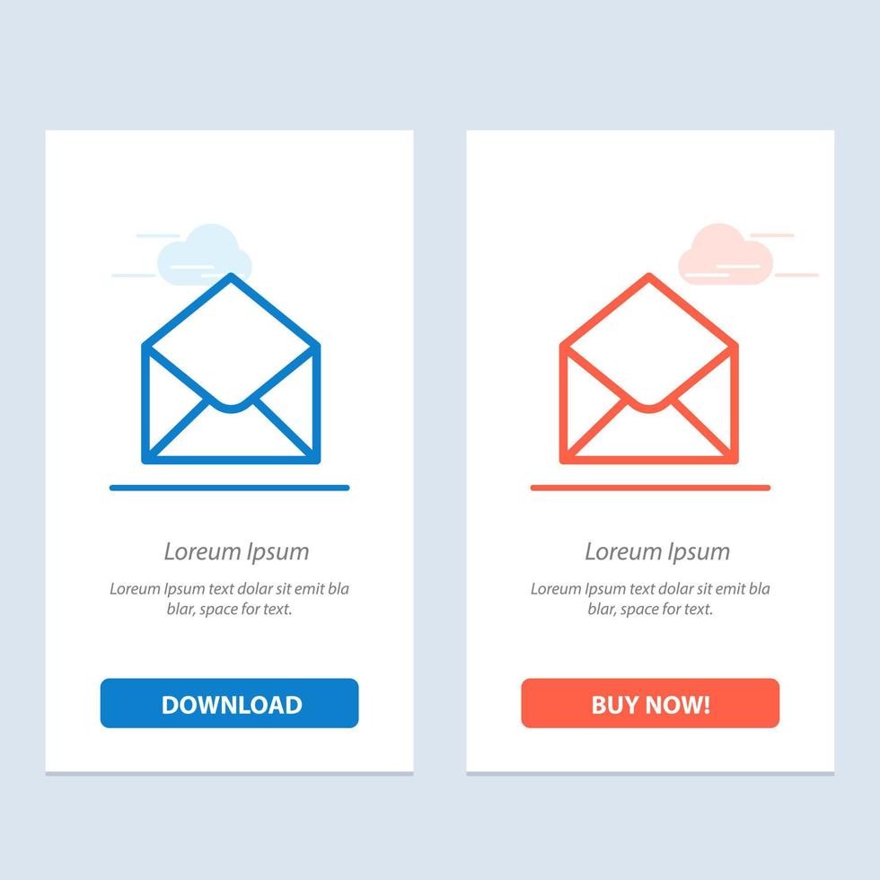 Sms Email Mail Message  Blue and Red Download and Buy Now web Widget Card Template vector