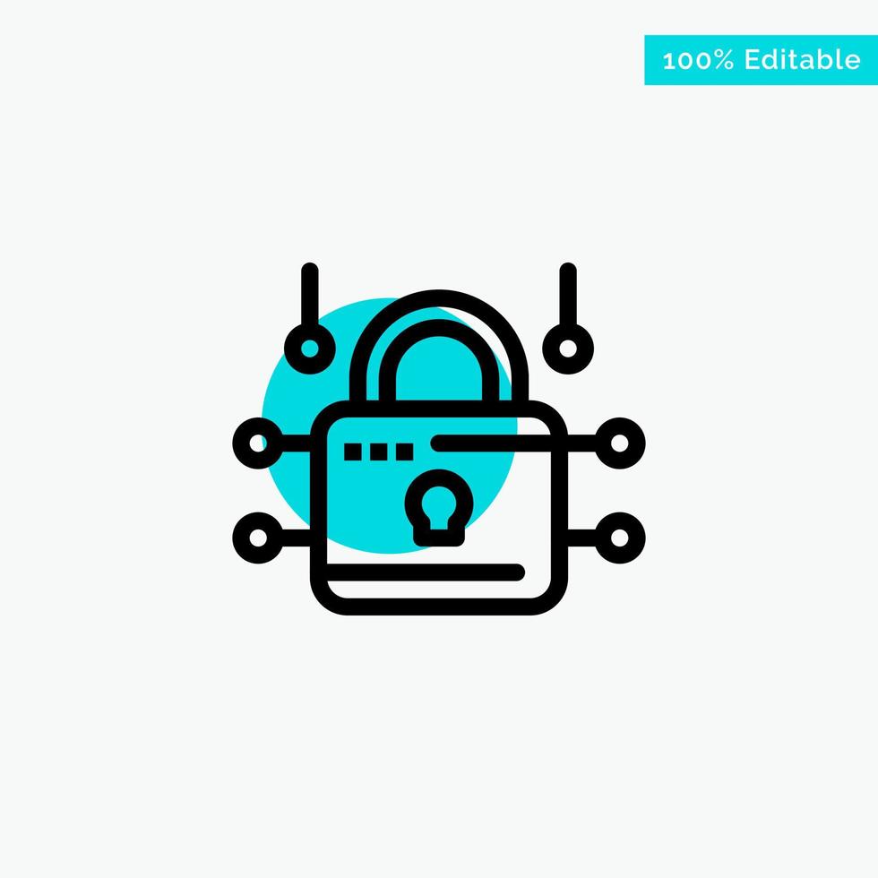 Lock Locked Security Secure turquoise highlight circle point Vector icon