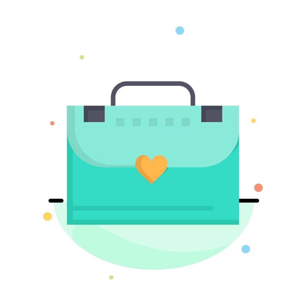 Bag Briefcase Love Abstract Flat Color Icon Template vector