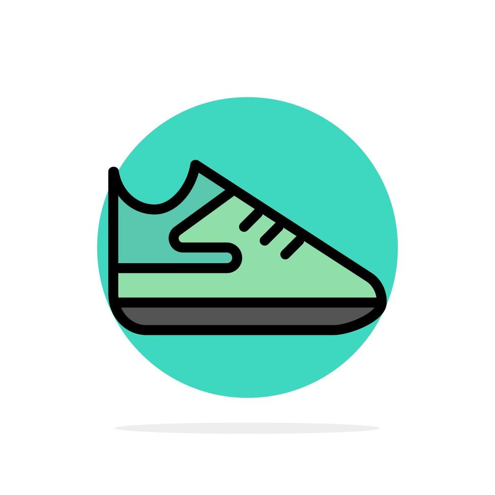 zapatos de ejercicio deportes círculo abstracto fondo color plano icono vector