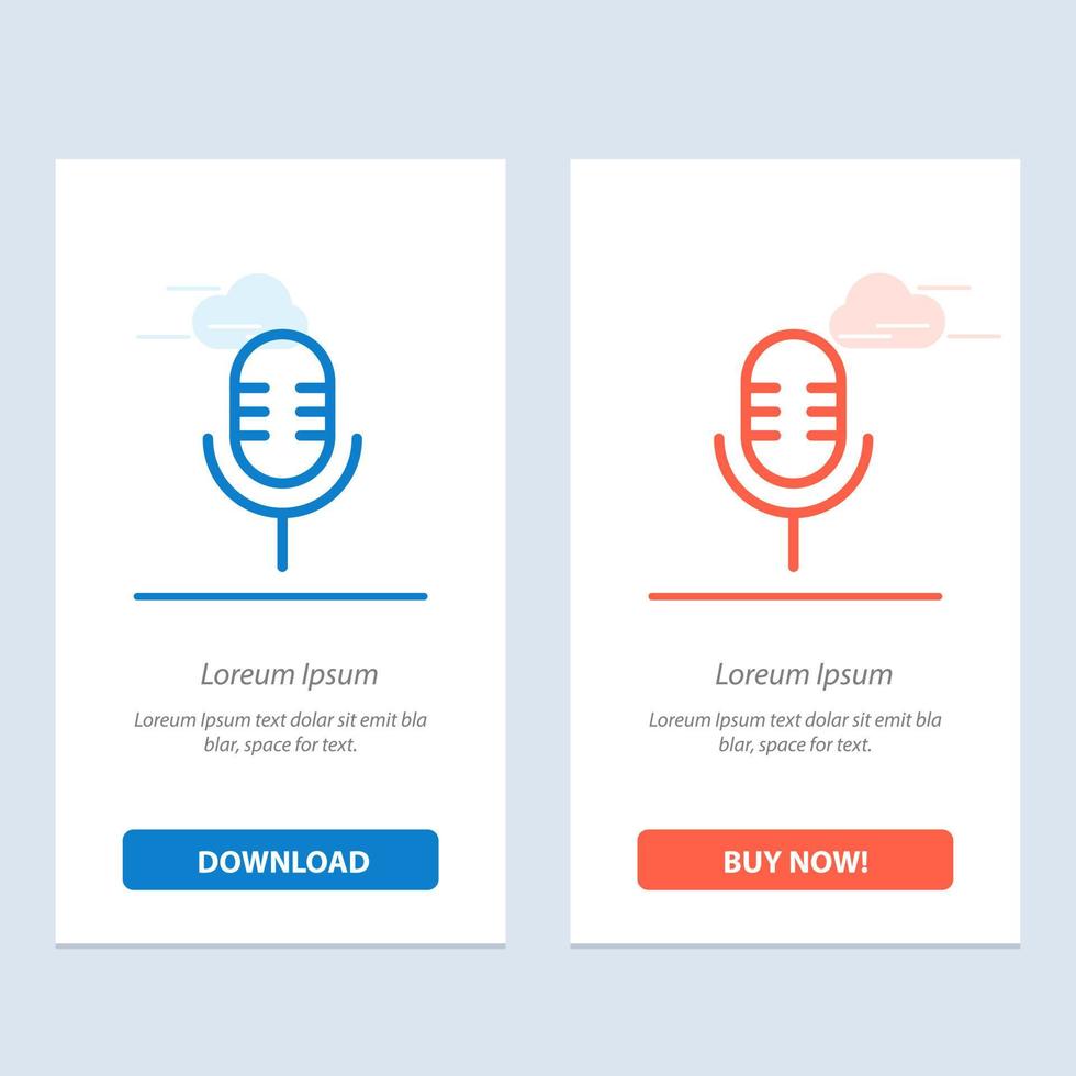 Mic Microphone Sound Show  Blue and Red Download and Buy Now web Widget Card Template vector