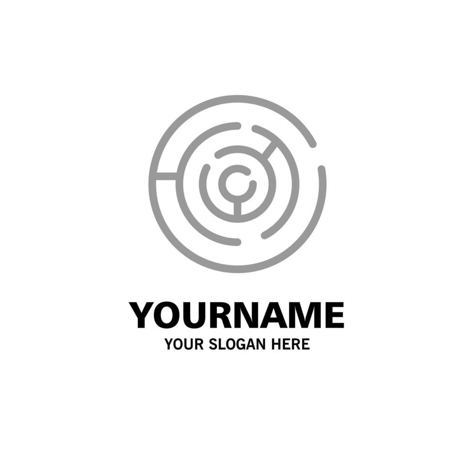 Puzzle Arrow Strategy Target Point Business Logo Template Flat Color vector