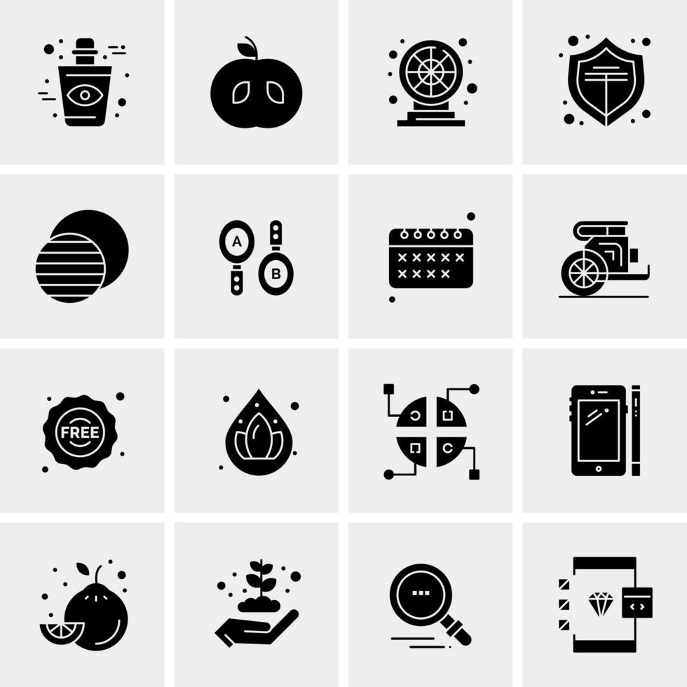 16 iconos de negocios universales vector ilustración de icono creativo para usar en proyectos relacionados con la web y dispositivos móviles