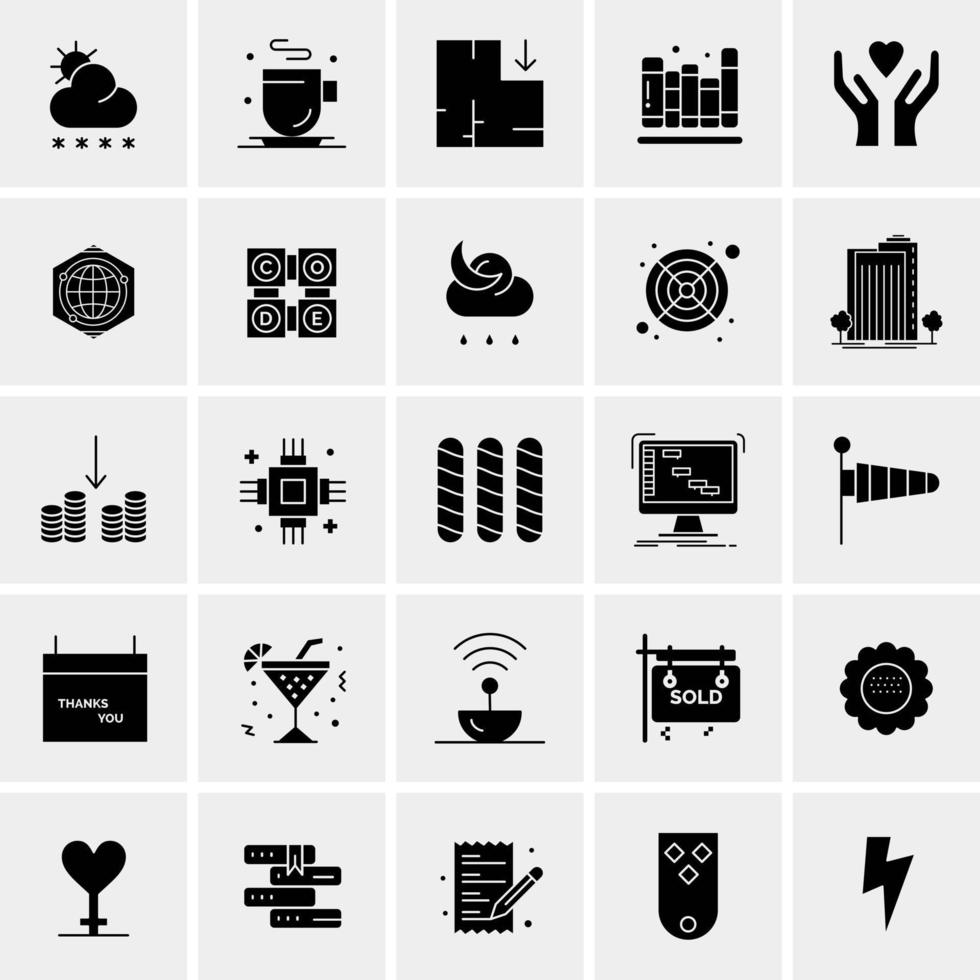 25 iconos de negocios universales vector ilustración de icono creativo para usar en proyectos relacionados con la web y dispositivos móviles